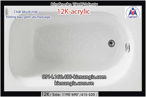 Bồn xâybồn nằm xây nhỏ Việt Mỹ Acrylic-12K