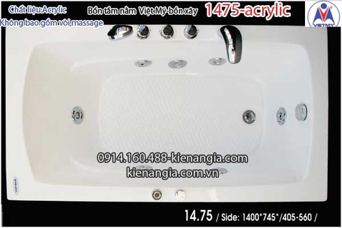 Bồn xâybồn nằm xây nhỏ Việt Mỹ Acrylic-1475
