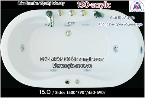 Bồn xâybồn nằm xây nhỏ Việt MỹAcrylic-15O