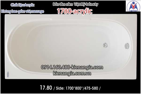 Bồn xâybồn tắm nằm 17m Việt Mỹ Acrylic-1780