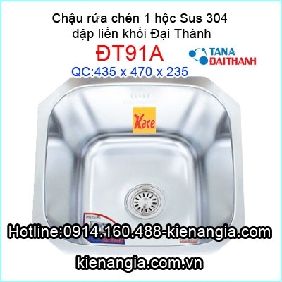 Chậu âm bàn Đại Thành sus304 1 hộc ĐT91A