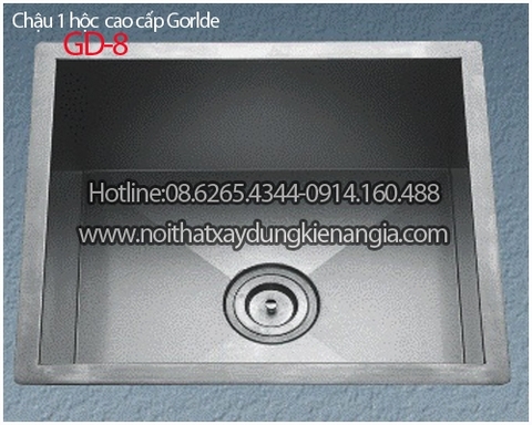 Chậu GORLDE vuông âm bàn 1 hộc 50x45 x25cm CRBA GD 8