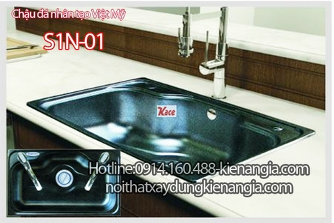 Chậu rửa bằng đá nhân tạo 1 hộc Việt Mỹ 85x50 x22cm S1N-01