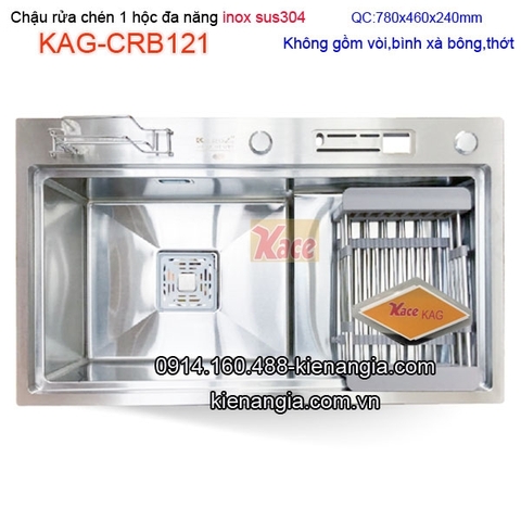Chậu rửa chén 1 hộc đa năng inox sus304 78x46cm KAG-CRB121