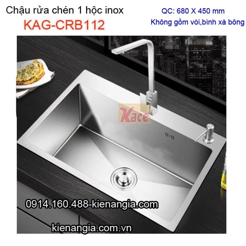 Chậu rửa chén 1 hộc inox 304 68x45cm KAG-CRB112