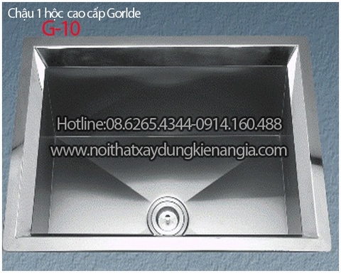 Chậu rửa chén 1 hộc vuông âm mặt đá 76x54 x25cm CRBA GORLDE GD-10