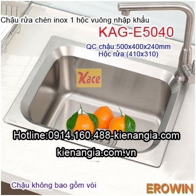 Chậu rửa chén Erowin 1 hộc KAG-E5040