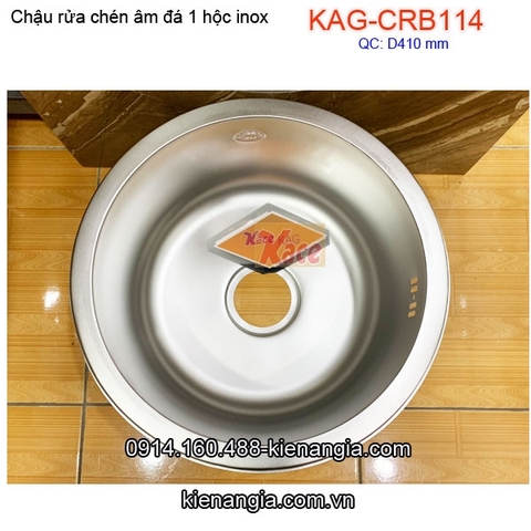 Chậu rửa chén inox âm đá tròn 1 hộc KAG-CRBA114