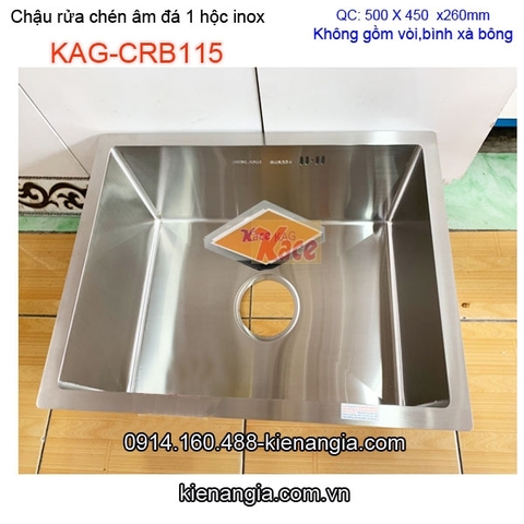 Chậu rửa chén inox SUS304 âm đá 50x45cm KAG-CRBA115
