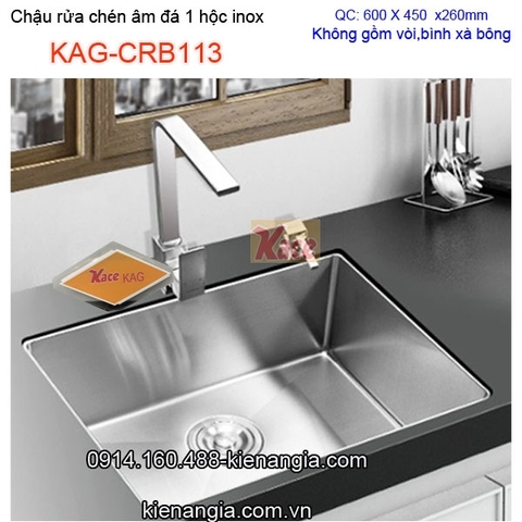 Chậu rửa chén inox SUS304 âm đá 60x45cm KAG-CRBA113