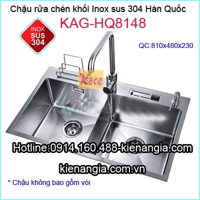 Chậu rửa chén Korea inox sus304 đúc KAG-HQ8148