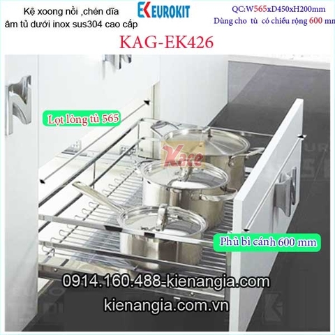 Kệ âm tủ EUROKIT 60cm KAG-EK426, khuyến mãi phí lắp đặt TPHCM