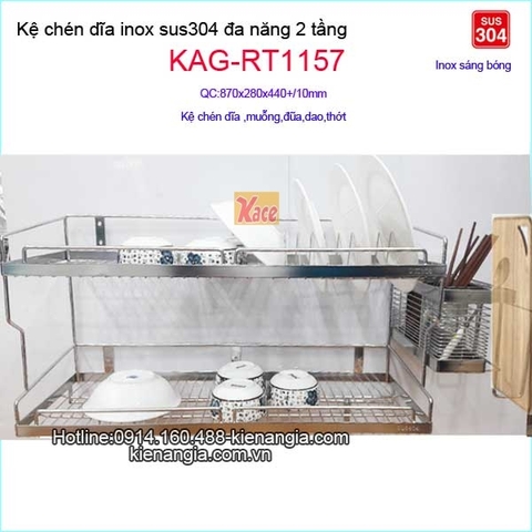 Kệ chén dĩa 2 tầng đa năng dao thớt KAG-RT1157