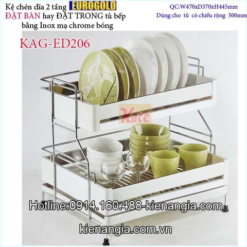 Kệ chén dĩa 2 tầng đặt bàn 500 EUROGOLD KAG-ED206