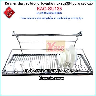 Kệ chén dĩa căn hộ chung cư dài 90cm Tovashu cao cấp KAG-SU133