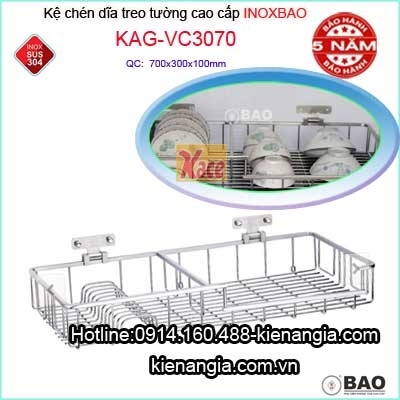 Kệ chén dĩa treo tường inox 304 INOXBAO cao cấp VC3070