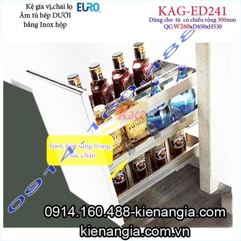 Kệ gia vị chai lọ inox hộp tủ 300 EUROGOLD-KAG-ED241