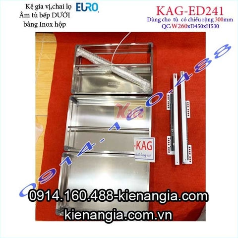 Kệ gia vị chai lọ inox hộp tủ 300 EUROGOLD-KAG-ED241