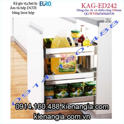 Kệ gia vị chai lọ inox hộp tủ 350 EUROGOLD-KAG-ED242