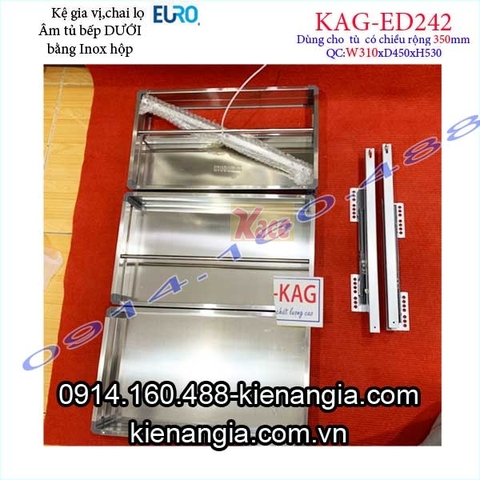 Kệ gia vị chai lọ inox hộp tủ 350 EUROGOLD-KAG-ED242