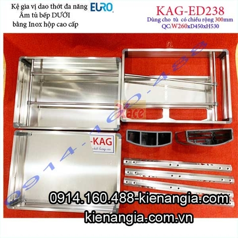 Kệ gia vị dao thớt inox hộp tủ 300 EUROGOLD-KAG-ED238
