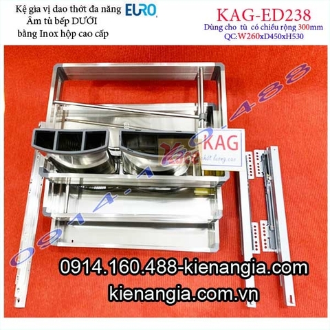Kệ gia vị dao thớt inox hộp tủ 300 EUROGOLD-KAG-ED238