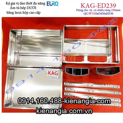 Kệ gia vị dao thớt inox hộp tủ 350 EUROGOLD-KAG-ED239