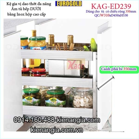 Kệ gia vị dao thớt inox hộp tủ 350 EUROGOLD-KAG-ED239