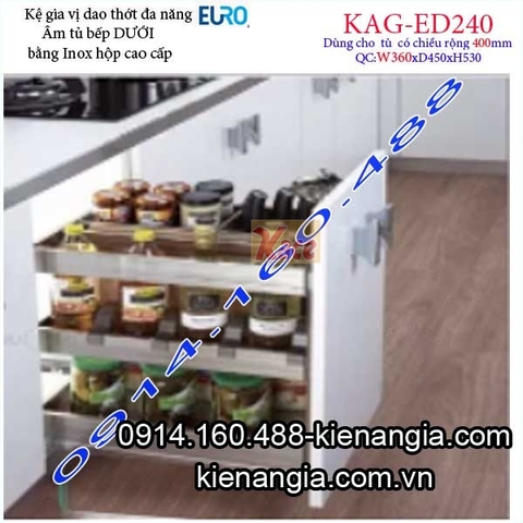 Kệ gia vị dao thớt inox hộp tủ 400 EUROGOLD-KAG-ED240