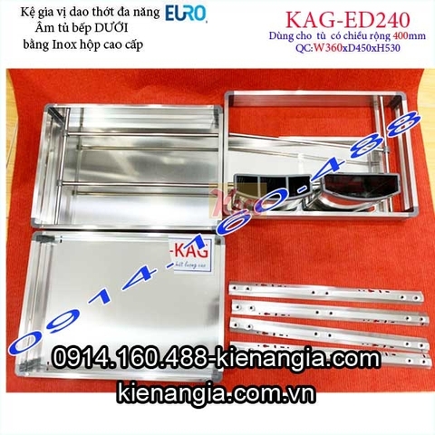 Kệ gia vị dao thớt inox hộp tủ 400 EUROGOLD-KAG-ED240