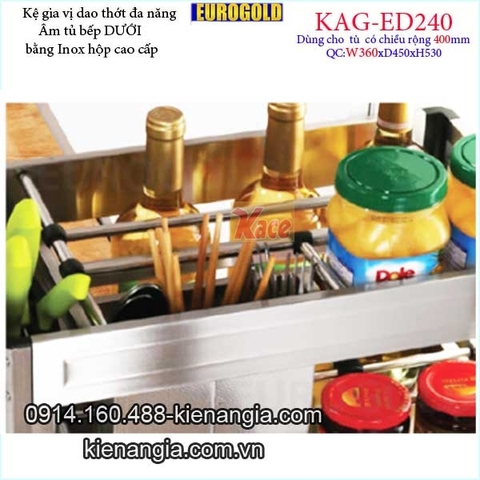 Kệ gia vị dao thớt inox hộp tủ 400 EUROGOLD-KAG-ED240