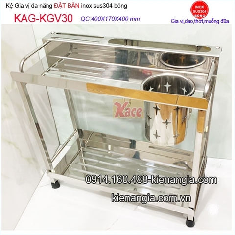Kệ gia vi dao,thớt,ống đũa đặt bàn inox 304 KAG-KGV30