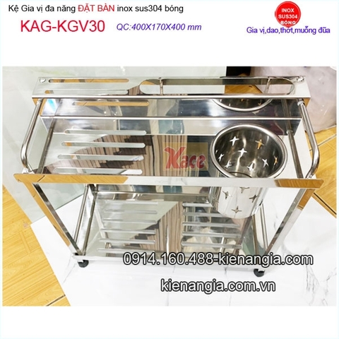 Kệ gia vi dao,thớt,ống đũa đặt bàn inox 304 KAG-KGV30