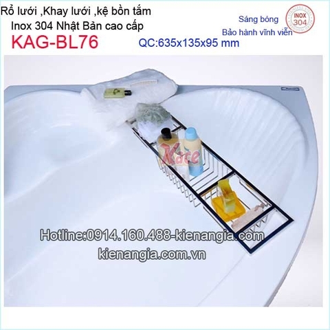 Kệ rổ xà phòng bồn tắm inox sus304 sáng bóng VIỆT NHẬT KAG-BL76