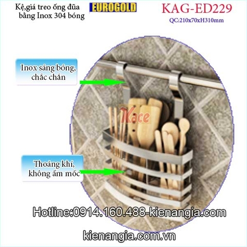 Kệ treo,giá treo ống đũa inox EUROGOLD KAG-ED229