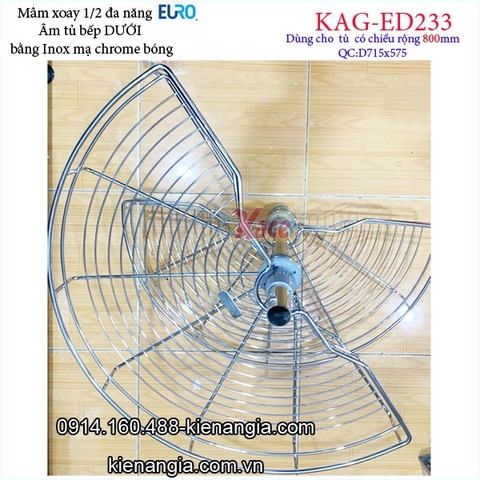 Kệ xoay 1 phần 2 180 độ inox EUROGOLD-KAG-ED233
