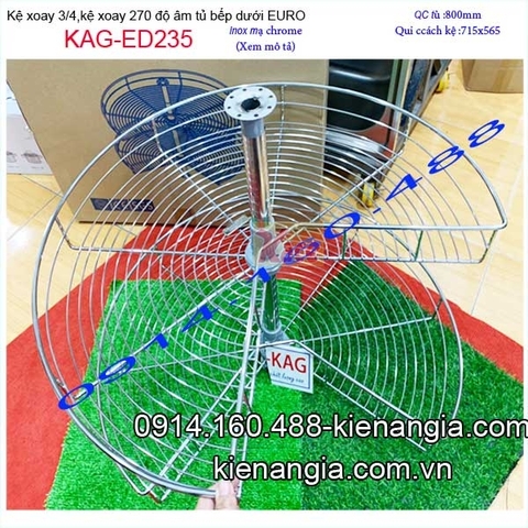 Kệ xoay 3 phần 4 tủ D800,mâm xoay tủ bếp EUROGOLD-KAG-ED235