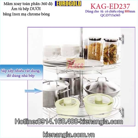 Kệ xoay toàn phần tủ bếp 800 EUROGOLD-KAG-ED237