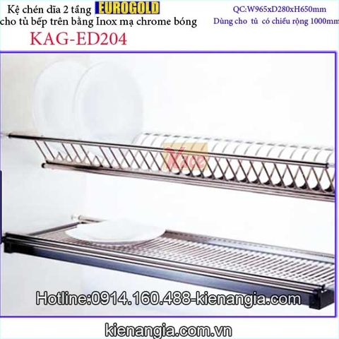 Khay chén dĩa 2 tầng tủ bếp trên 1 mét EUROGOLD KAG-ED204