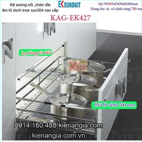 Khay đa năng EUROKIT 70cm KAG-EK427, khuyến mãi lắp đặt TPHCM