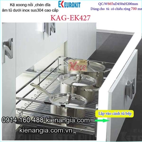 Khay đa năng EUROKIT 70cm KAG-EK427, khuyến mãi lắp đặt TPHCM
