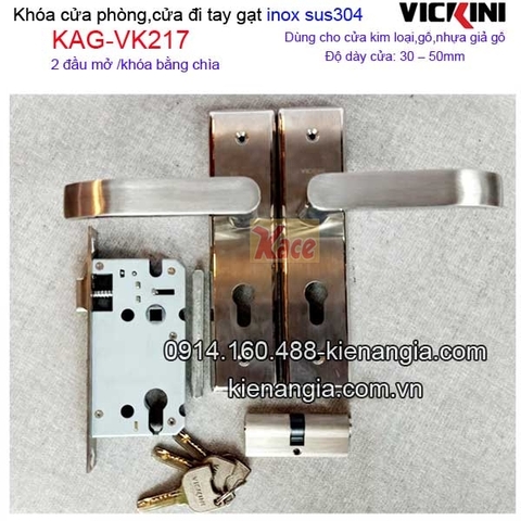 Khóa cửa đi,cửa phòng tay gạt sus 304 VICKINI KAG-VK217