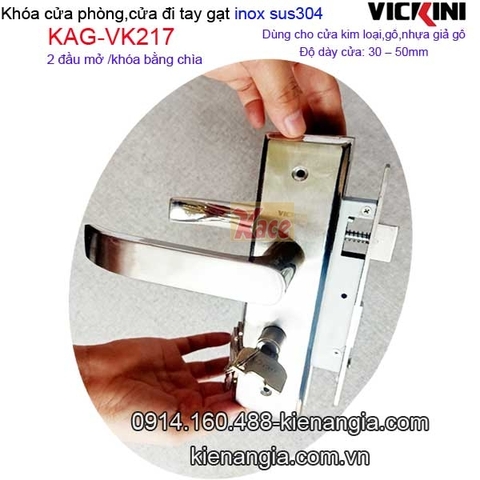 Khóa cửa đi,cửa phòng tay gạt sus 304 VICKINI KAG-VK217