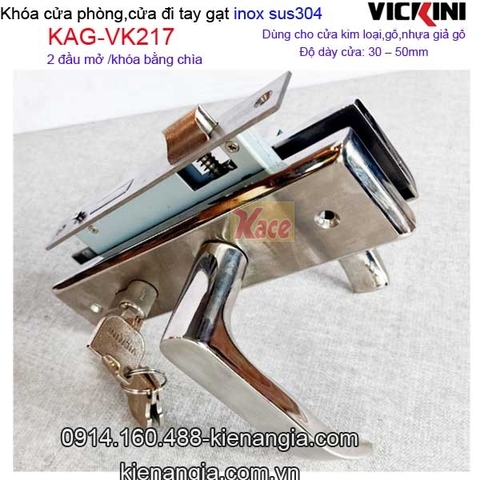Khóa cửa đi,cửa phòng tay gạt sus 304 VICKINI KAG-VK217
