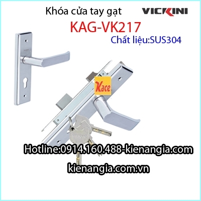 Khóa cửa đi,cửa phòng tay gạt sus 304 VICKINI KAG-VK217
