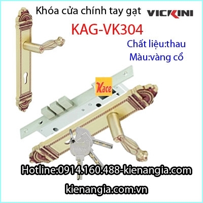 Khóa cửa gỗ thân lớn đồng cổ điển Vickini KAG-VK304
