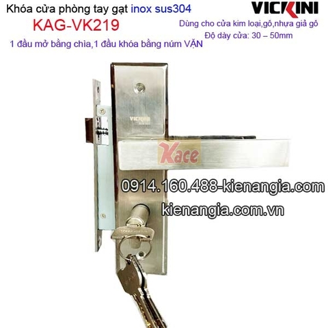 Khóa cửa phòng tay gạt sus 304 VICKINI KAG-VK219