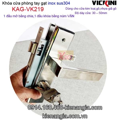 Khóa cửa phòng tay gạt sus 304 VICKINI KAG-VK219
