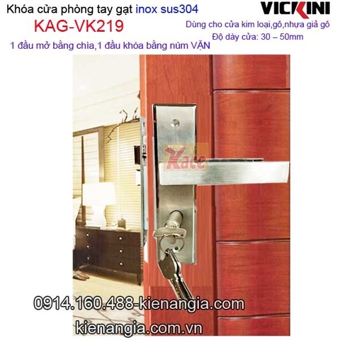 Khóa cửa phòng tay gạt sus 304 VICKINI KAG-VK219