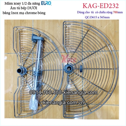 Mâm xoay 1 phần 2 180 độ tủ bếp EUROGOLD-KAG-ED232